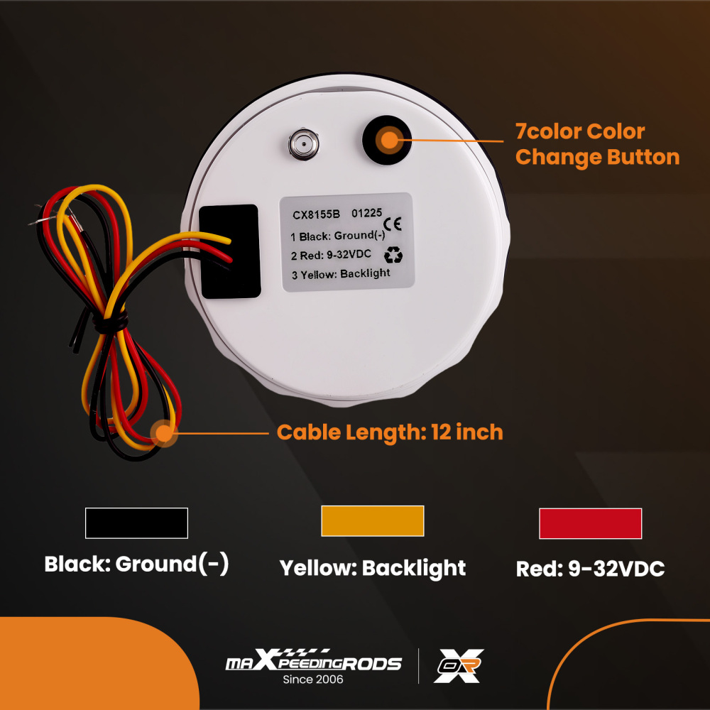 85mm Digital GPS Speedometer Gauge 0-80MPH 7 Colors For Car Boat Motorcycle