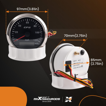 85mm GPS Speedometer Odometer 0-120MPH Gauge For Marine Boat Car Truck 9~32V DC