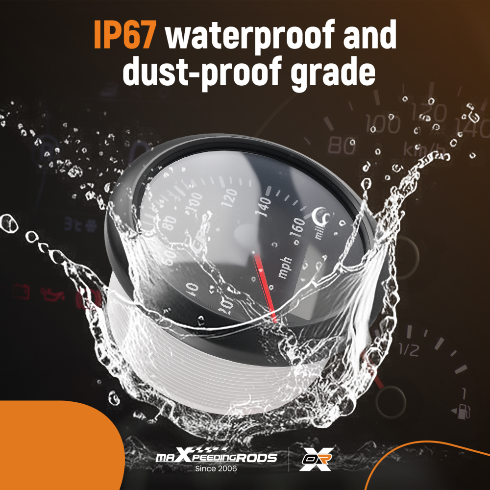 85mm Digital GPS Speedometer Gauge 0-160MPH 7 Colors For Car Boat Motorcycle