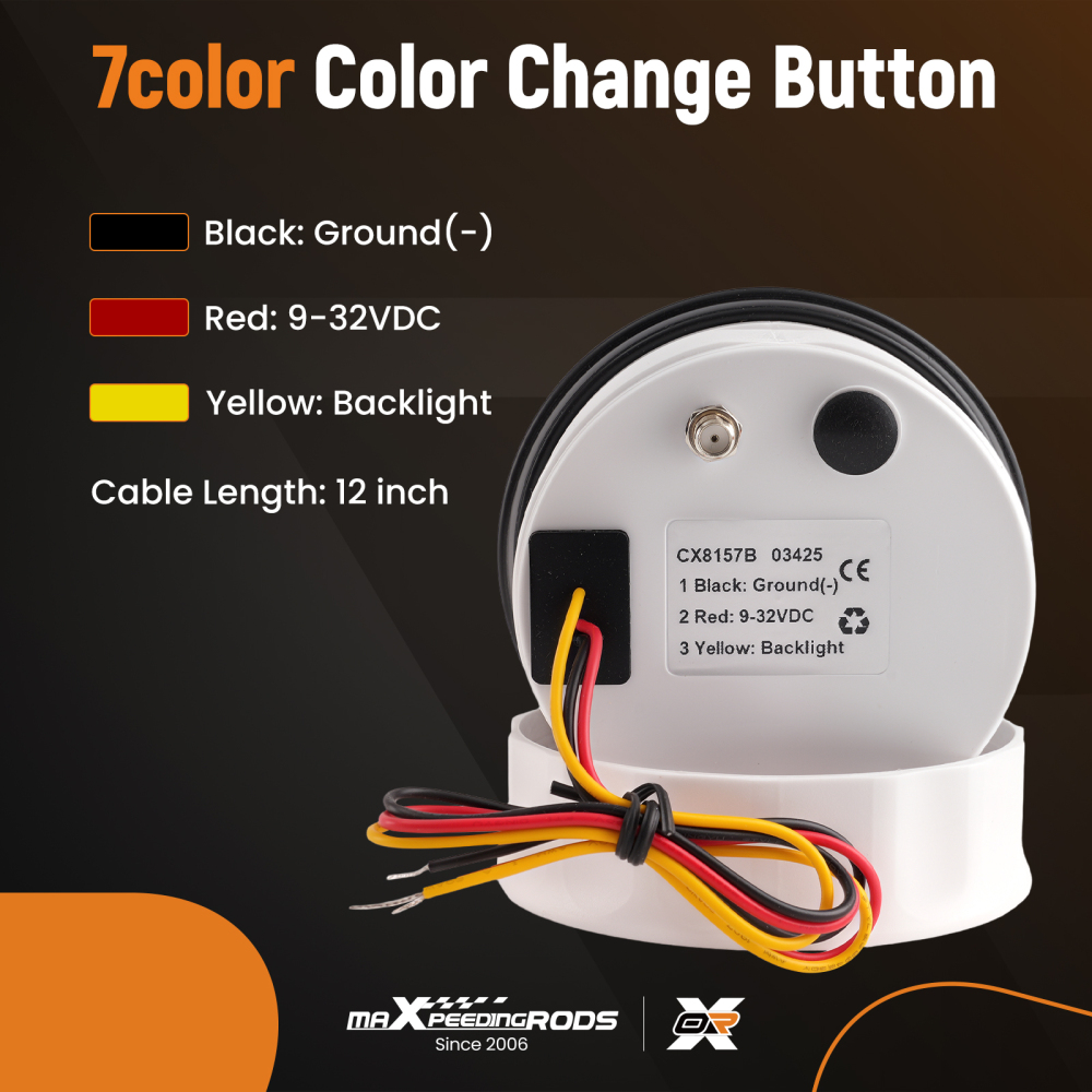 85mm Digital GPS Speedometer Gauge 0-160MPH 7 Colors For Car Boat Motorcycle