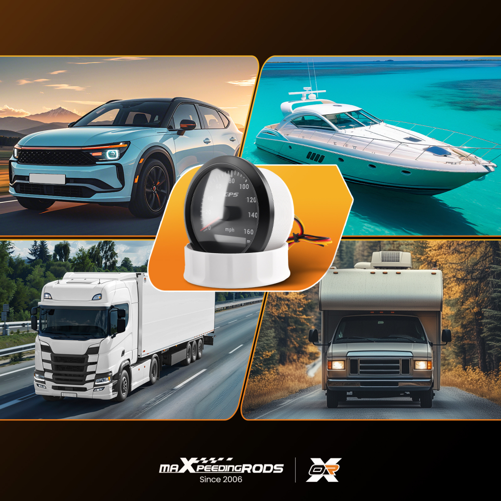 85mm Digital GPS Speedometer Gauge 0-160MPH 7 Colors For Car Boat Motorcycle