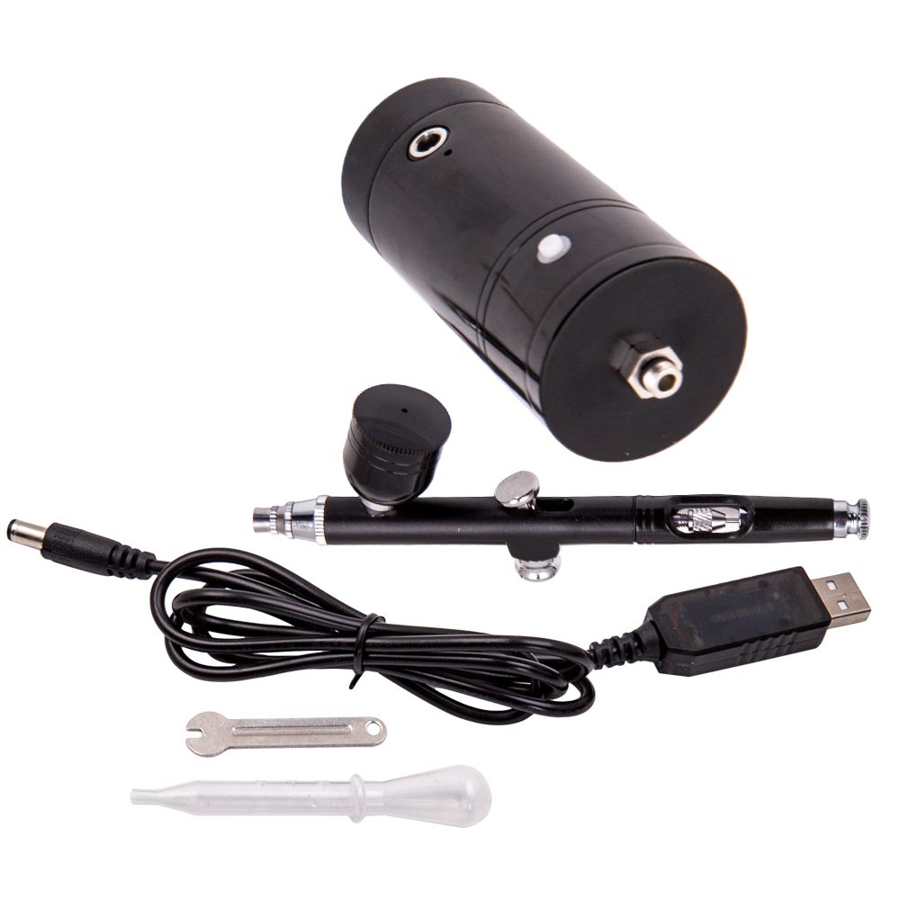 0.3mm ProtableAir Compressor Spray Gun Airbrush Kit 7CC Craft Painting Art Set