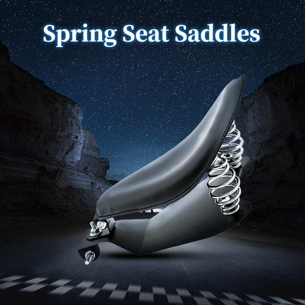 Leather Motorcycle Solo compatible for Seat Mount Bracket Spring compatible for Harley Yamaha Honda XL883