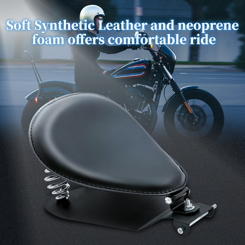 Leather Motorcycle Solo compatible for Seat Mount Bracket Spring compatible for Harley Yamaha Honda XL883