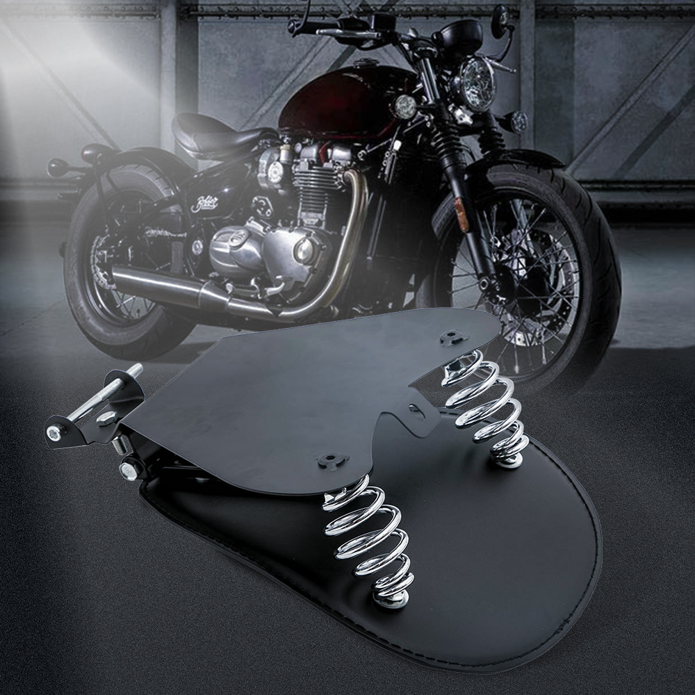 Leather Motorcycle Solo compatible for Seat Mount Bracket Spring compatible for Harley Yamaha Honda XL883
