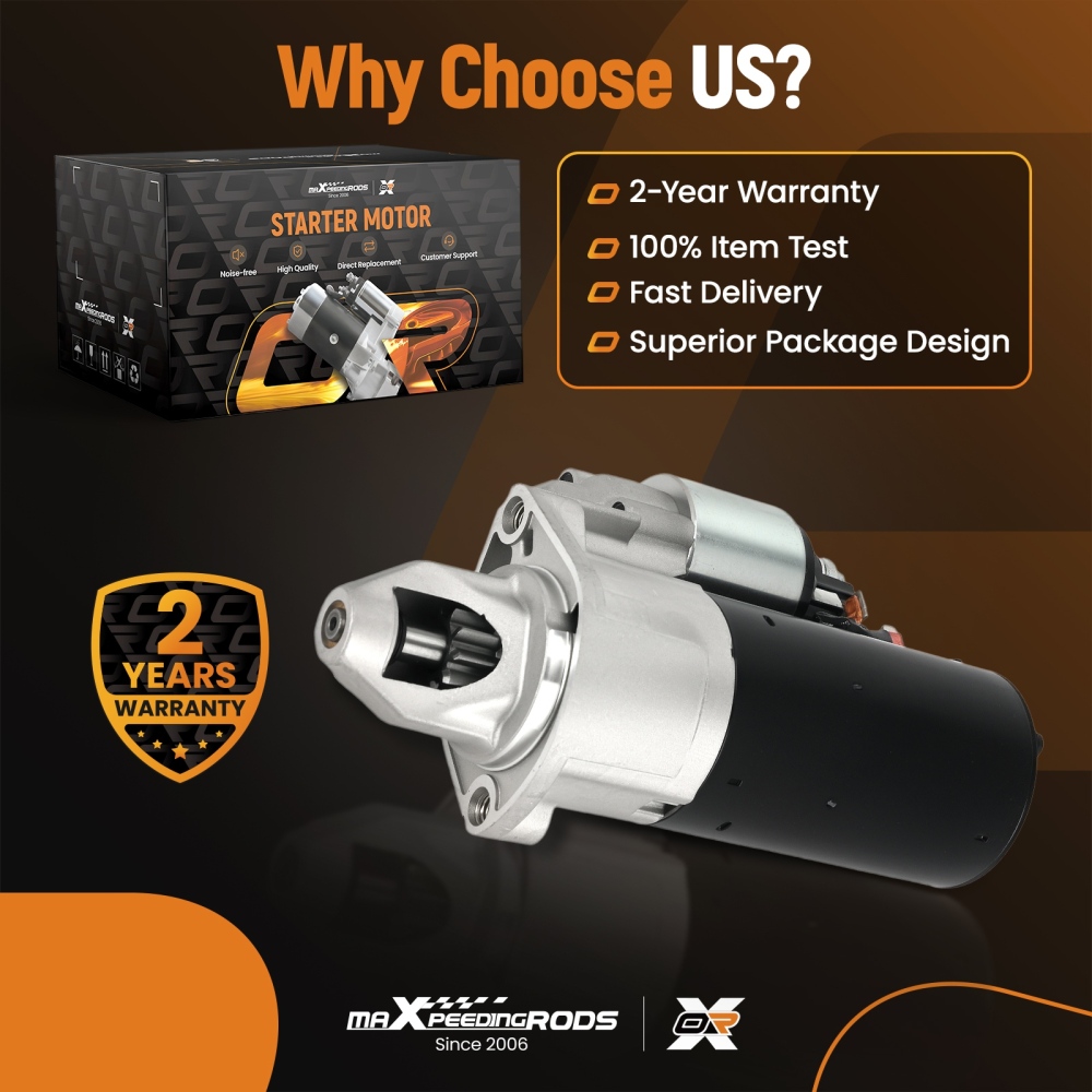 Starter Motor compatible for Mercedes Sprinter 2500 3.0L 11-18 A0009062402 1.8kW 10 Teeth