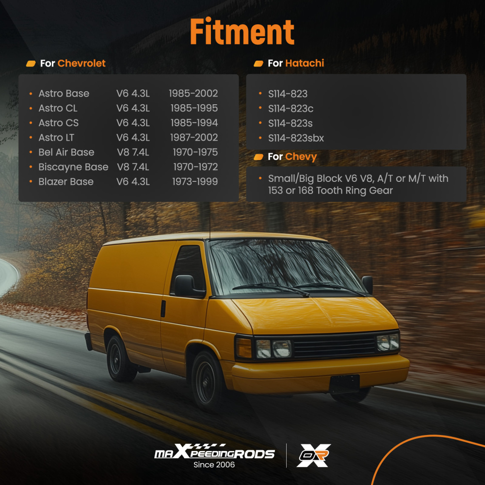 Motor De Arranque Motor démarreurs 12 V compatible para Chevrolet AstroBase 4.3L/262CI V6