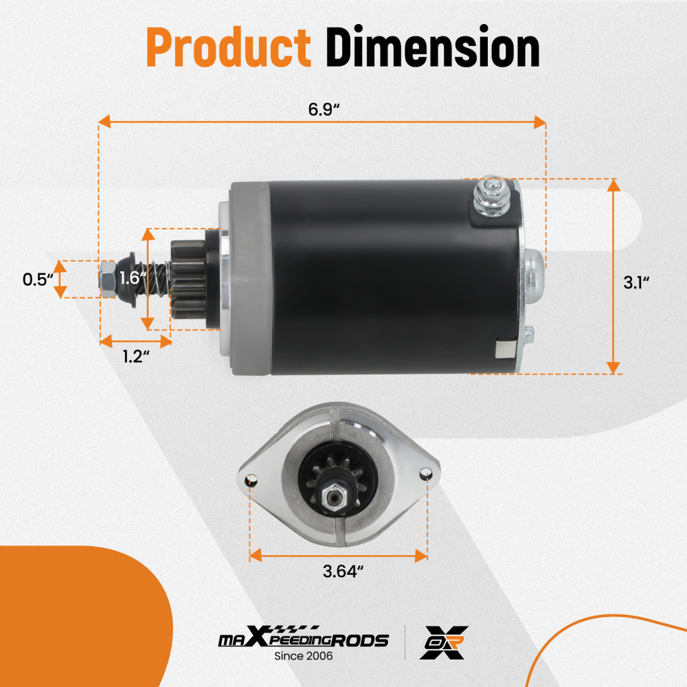 Starter motor compatible for Kawasaki FR651V FR691V FS481V compatible for Cub Cadet Zero-Turn Lawn Mower
