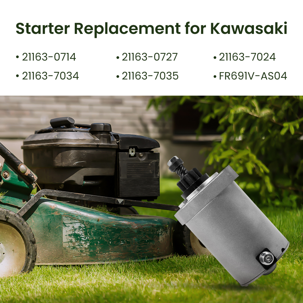 Starter Motor compatible for Kawasaki FR651V, FR691V compatible for John Deere X300 X324