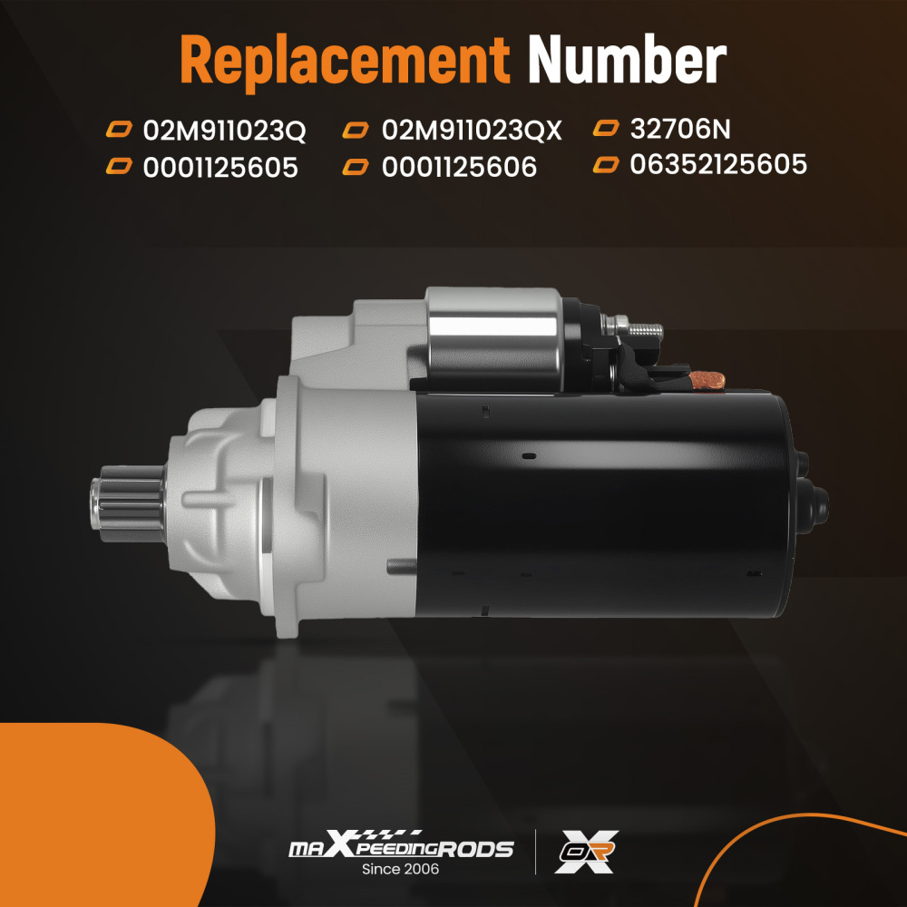 Avviatore 10 Denti 12V compatibile per VW Transporter V 2.5 TDI 32706N Antioraria 2kW