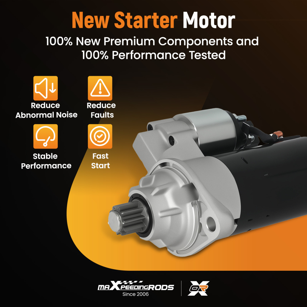 Avviatore 10 Denti 12V compatibile per VW Transporter V 2.5 TDI 32706N Antioraria 2kW