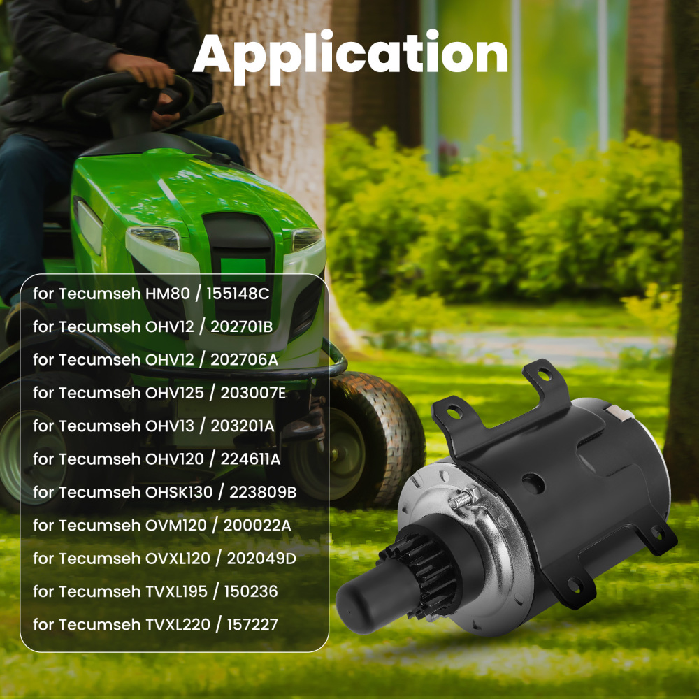 Starter compatibile per Tecumseh 16 Denti Hm80 Hm100 Ohm100 Ohm110 Ohm120 Ohv12 Ohv13 Ohv125