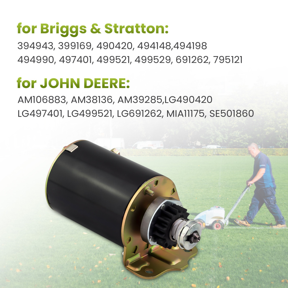 Compatible for Briggs Stratton 16 tooth Heavy Duty and Ride on Mower AM106883 Starter Motor