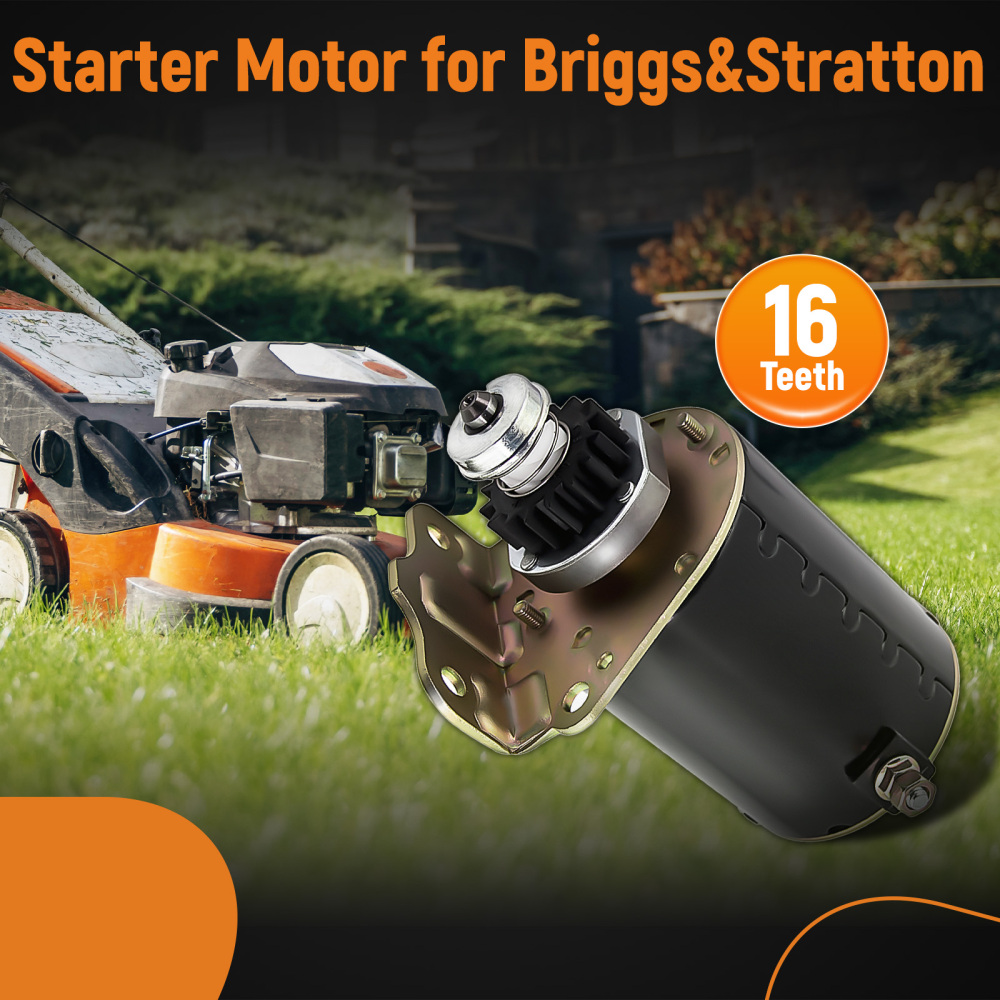 Compatible for Briggs Stratton 16 tooth Heavy Duty and Ride on Mower AM106883 Starter Motor