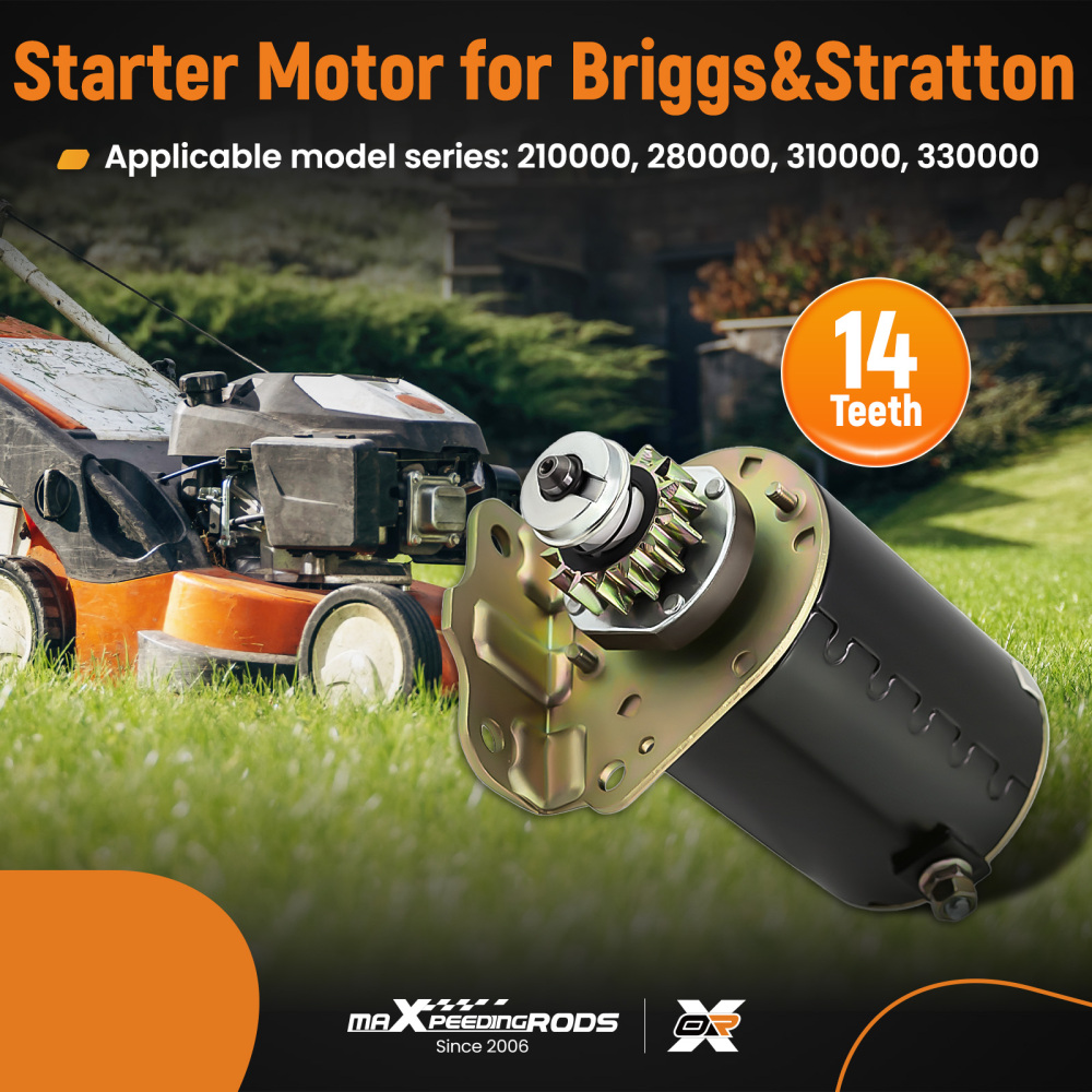 Starter compatible for Briggs and Stratton 14.5 16 16.5 17 17.5 18 18.5 14 Teeth 593934 5777