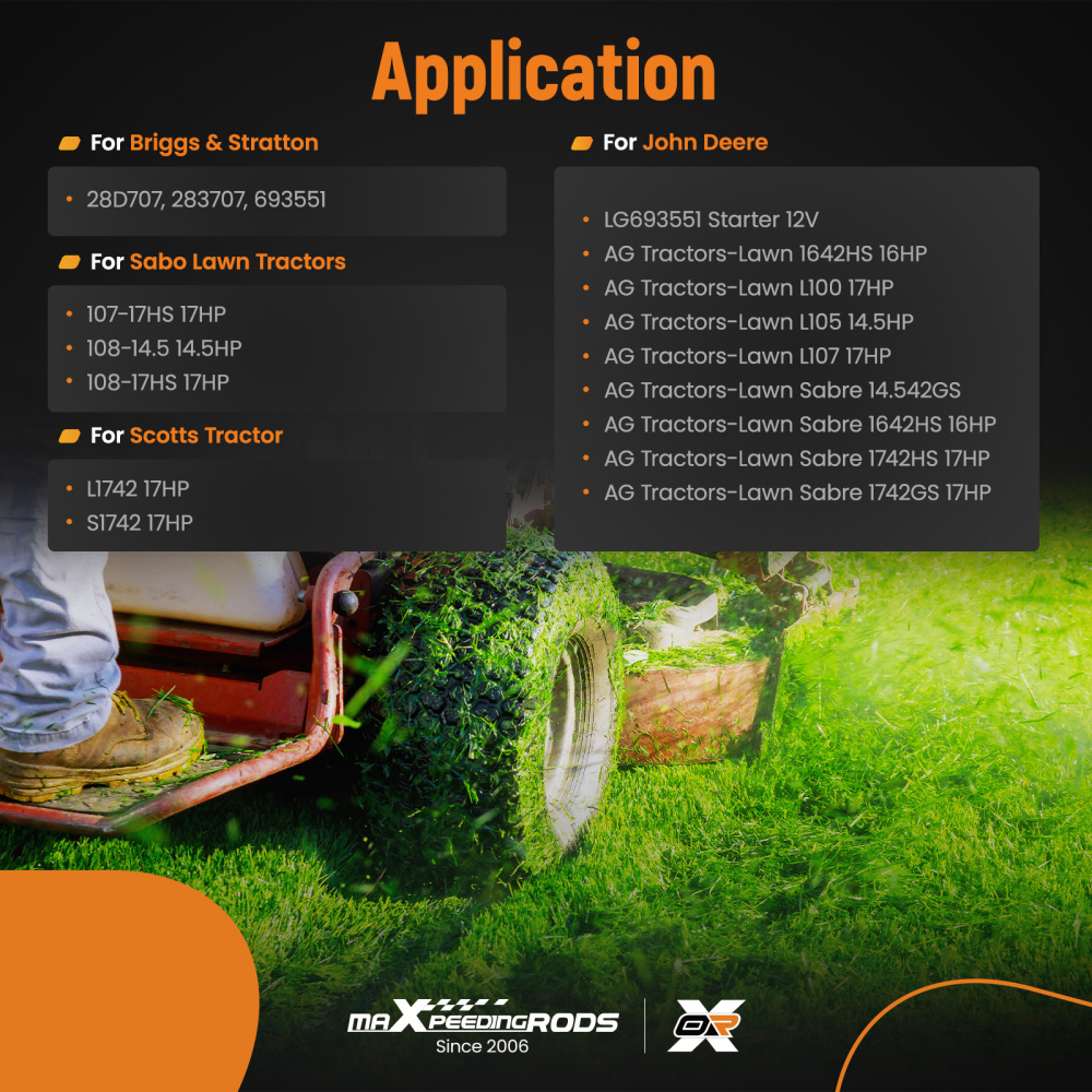 Starter compatible for Briggs and Stratton 14.5 16 16.5 17 17.5 18 18.5 14 Teeth 593934 5777