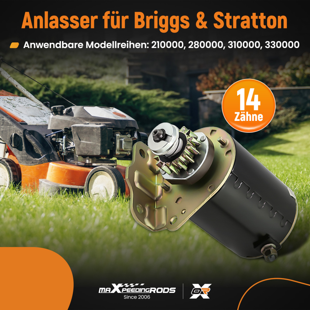 Starter compatible for Briggs and Stratton 14.5 16 16.5 17 17.5 18 18.5 14 Teeth 593934 5777