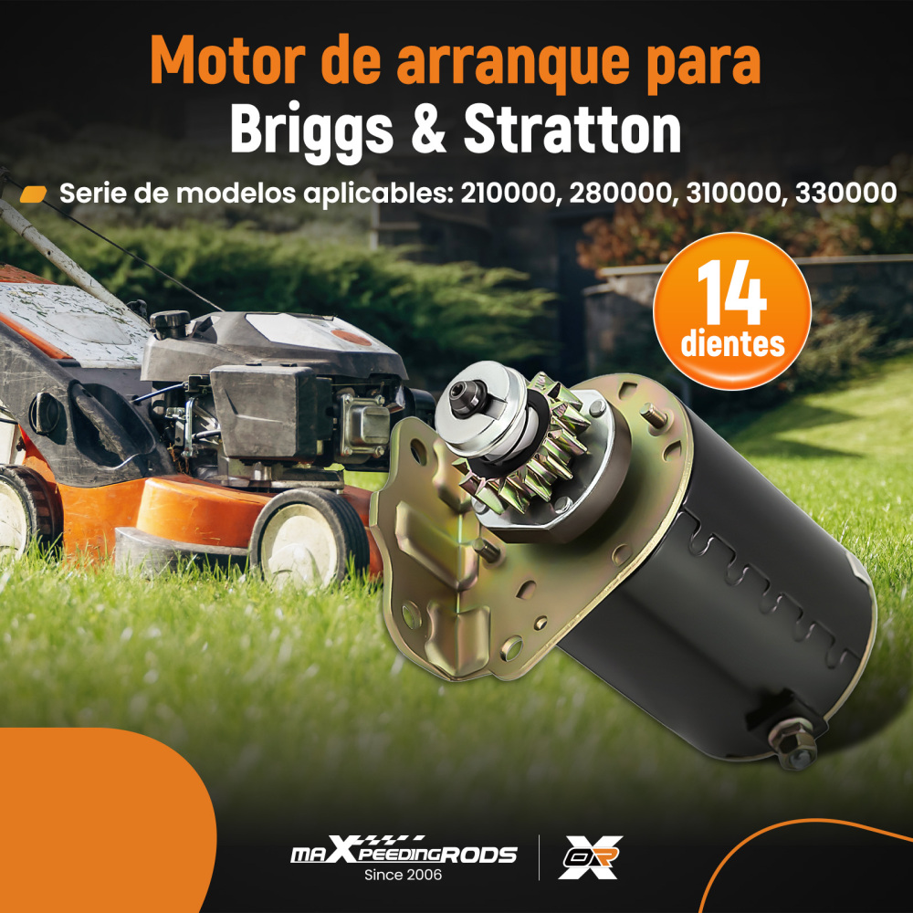Starter compatible for Briggs and Stratton 14.5 16 16.5 17 17.5 18 18.5 14 Teeth 593934 5777