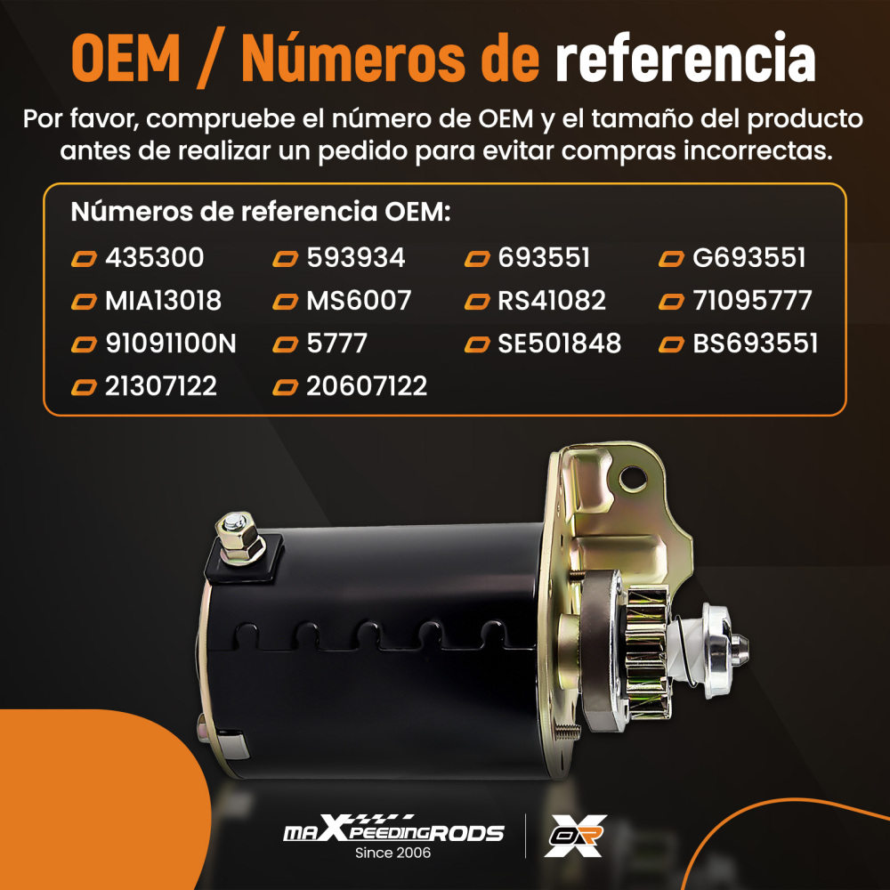 Starter compatible for Briggs and Stratton 14.5 16 16.5 17 17.5 18 18.5 14 Teeth 593934 5777