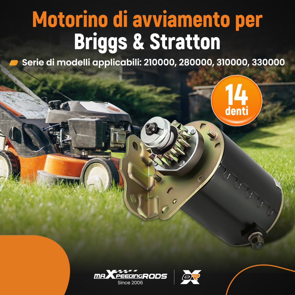 Starter compatible for Briggs and Stratton 14.5 16 16.5 17 17.5 18 18.5 14 Teeth 593934 5777