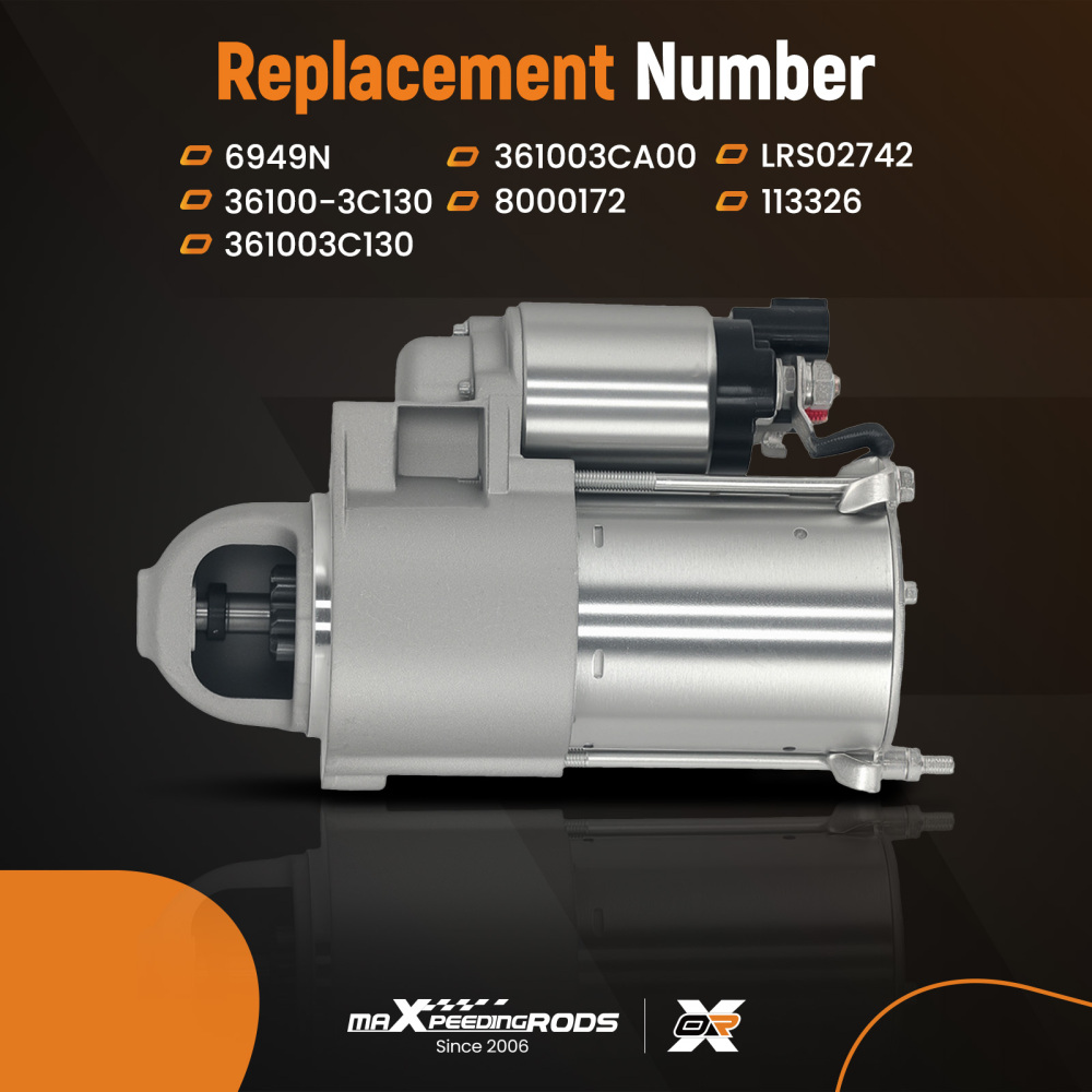 Starter Motor compatible for Hyundai Santa Fe 3.3L 2007-2009 361003CA00 8 Teeth 12V 1.4kW