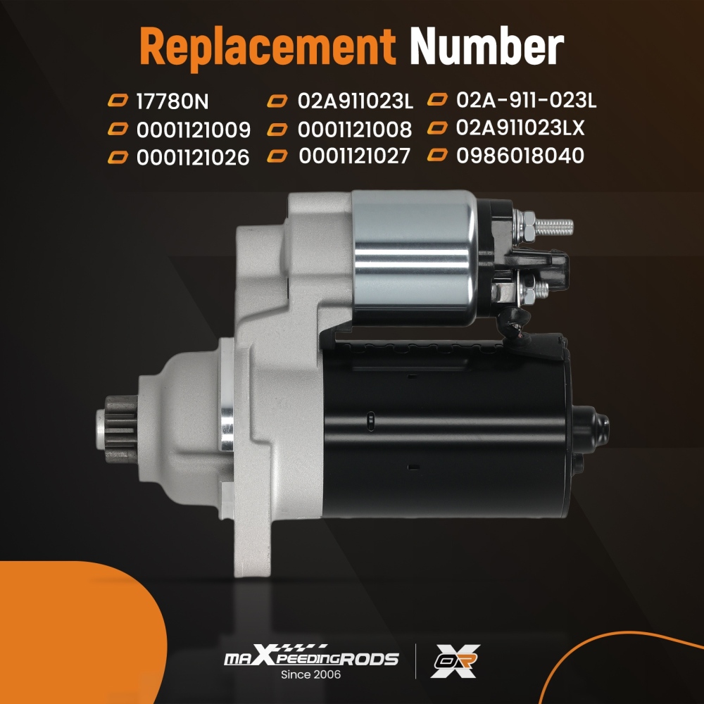 Starter Motor compatible for Audi TT compatible for VW Golf Beetle 1.8L 2.0L 02A911023LX 17780N PMGR 12V