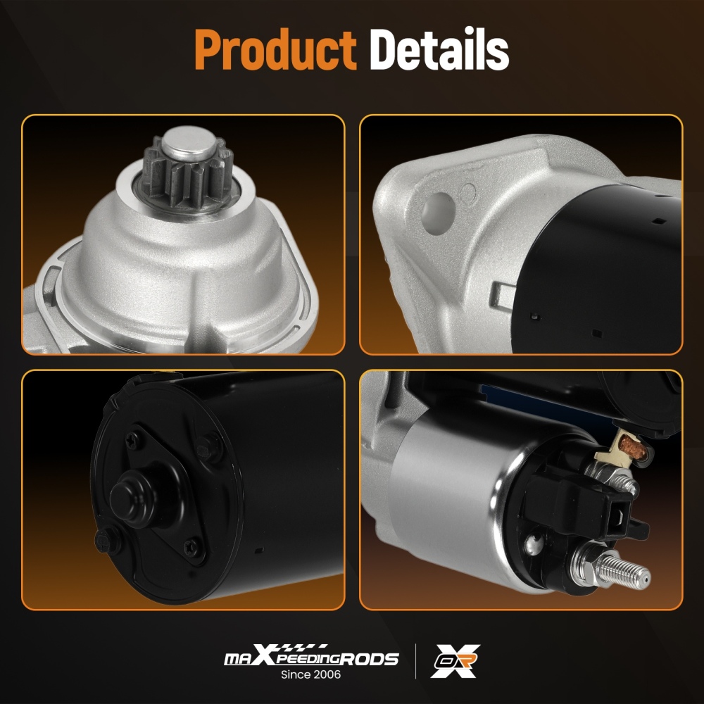 Starter Motor compatible for Audi TT compatible for VW Golf Beetle 1.8L 2.0L 02A911023LX 17780N PMGR 12V