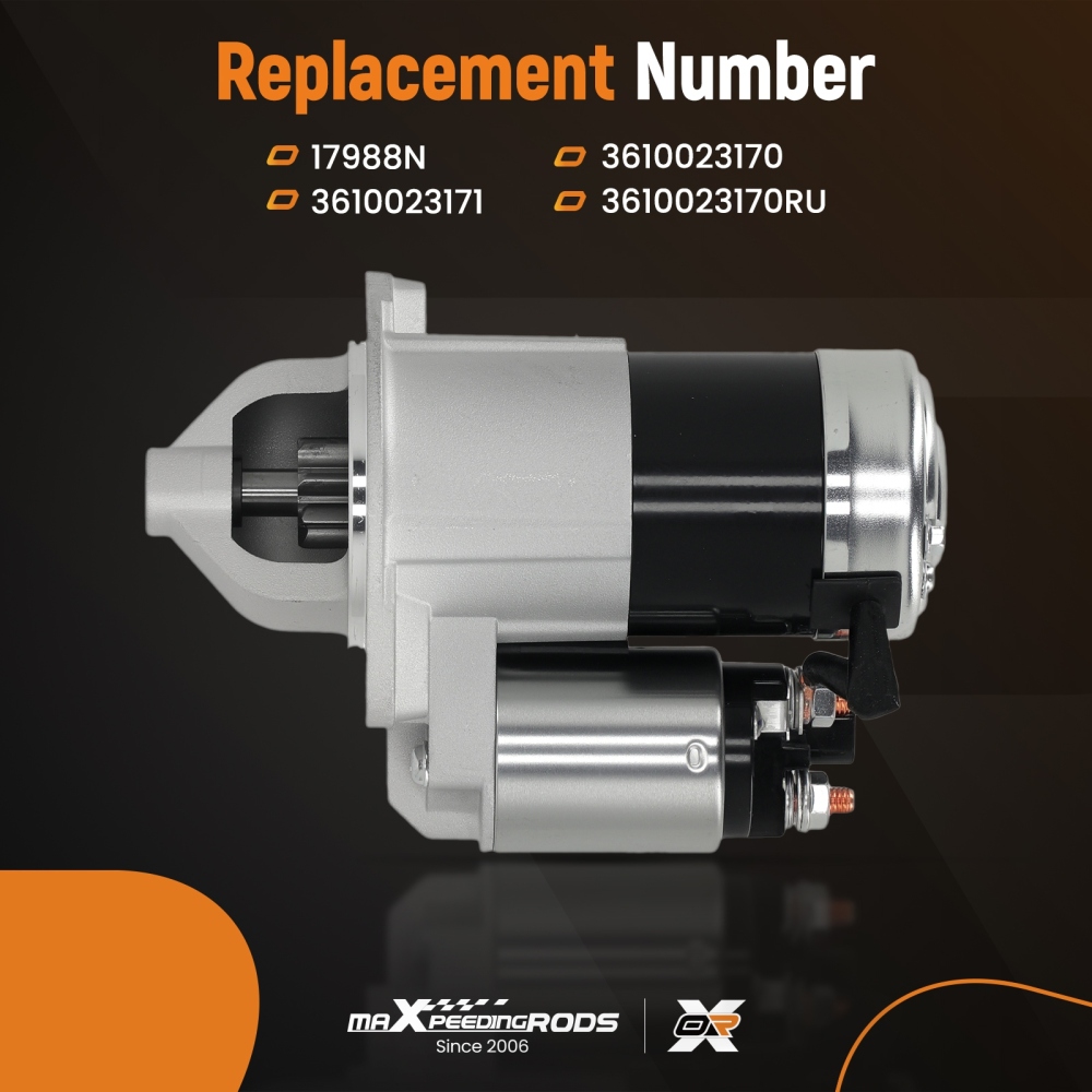 Starter compatible for Kia Spectra5 2.0L 2007-2009 3610023170RU Manual Trans 1.2kW 8T