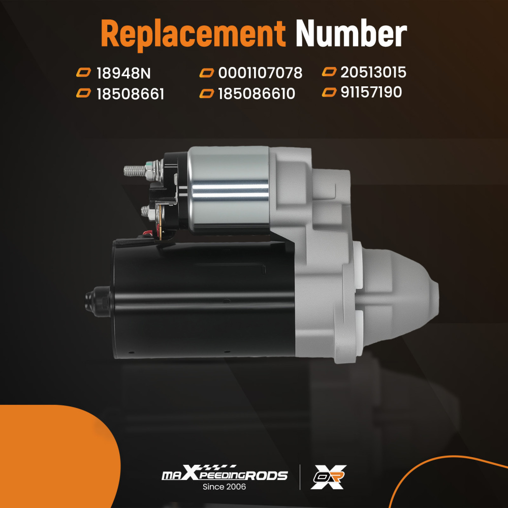 Starter Motor compatible for Husqvarna PT26D Mower 2008-2012 20513015 12V