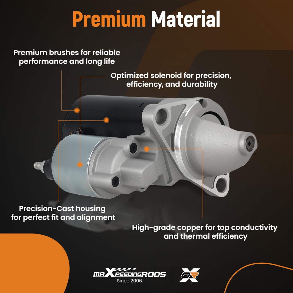 Starter Motor compatible for Husqvarna PT26D Mower 2008-2012 20513015 12V