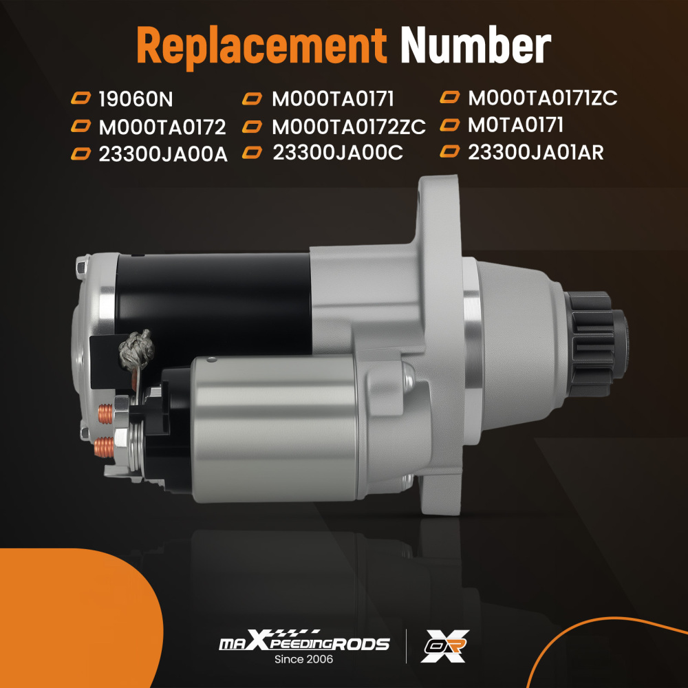 Starter compatible for Nissan Altima 2007-2013 2.5L M000TA0172ZC 19060N 12V 1.7kW PMGR