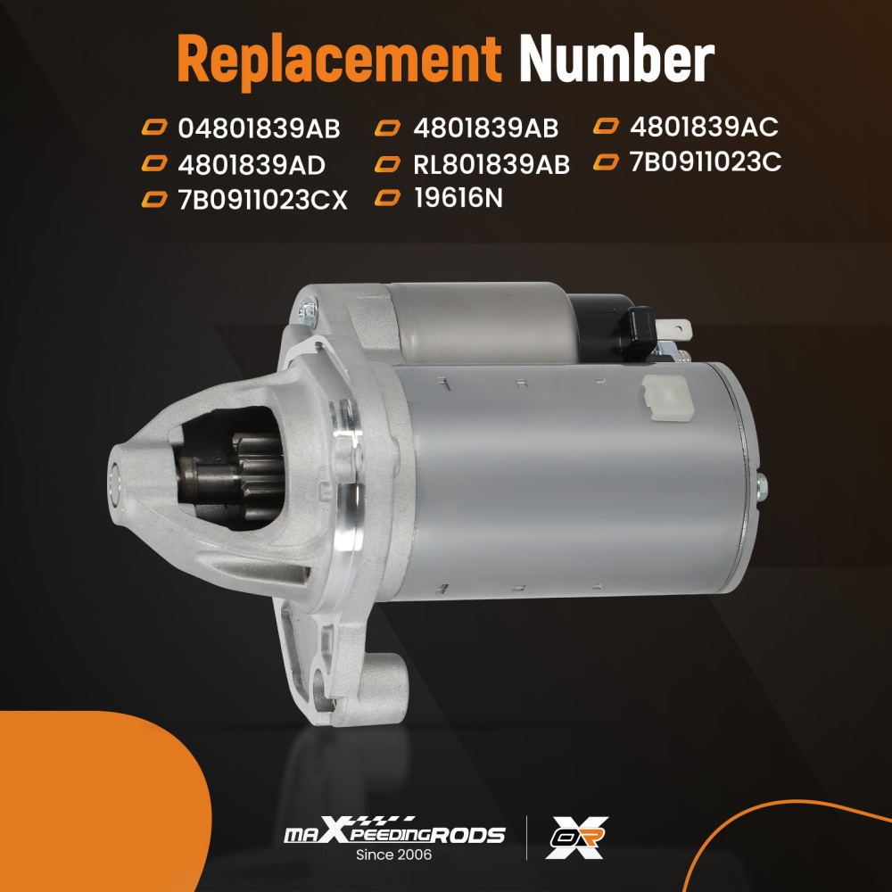 Starter compatible for Chrysler 200 Town Country 3.6 428000-7200 4801839AB 19616N 2011-2020