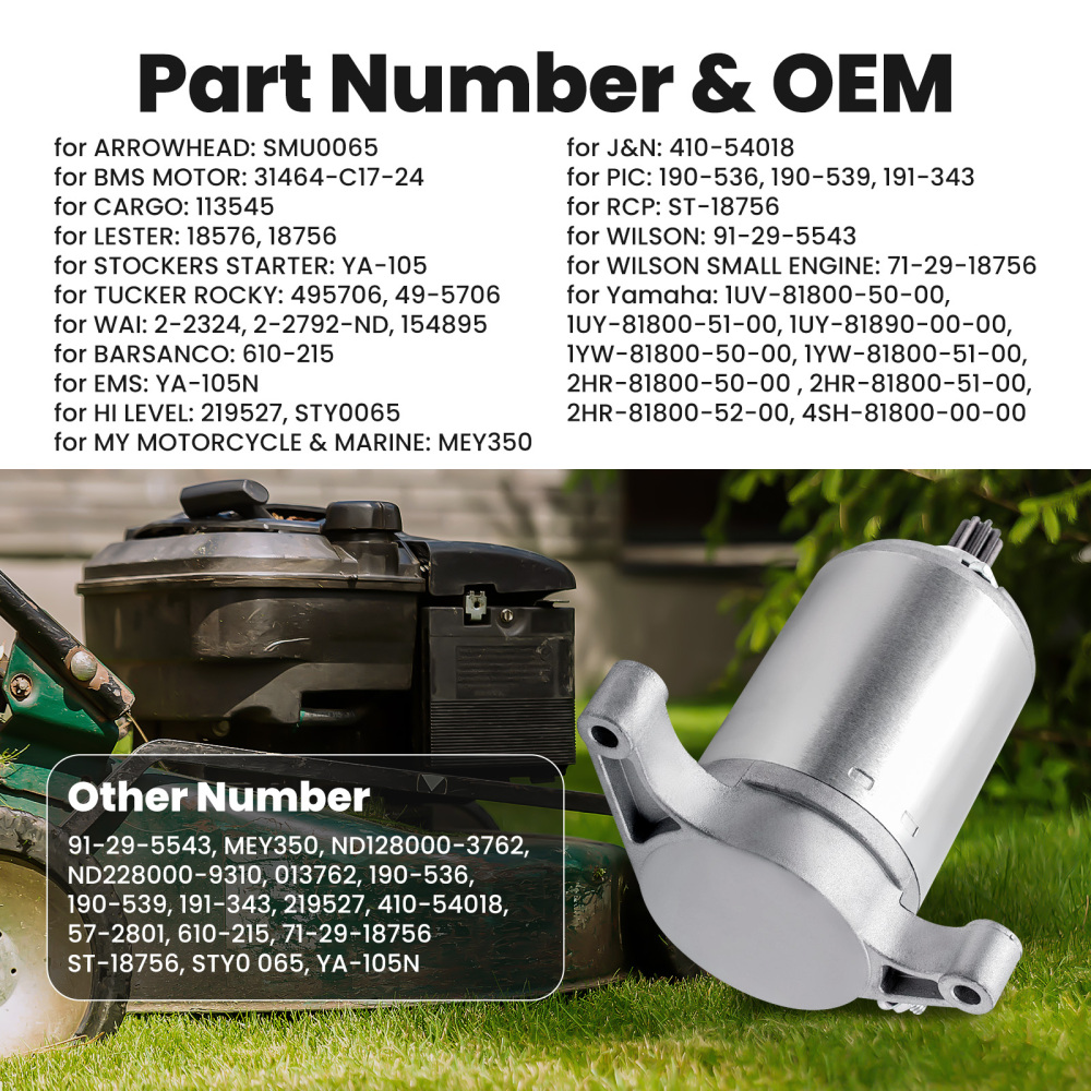 Starter Motor compatible for Yamaha ATV compatible for Raptor Warrior 350 Moto-4 18576 495706 4SH-81800-00