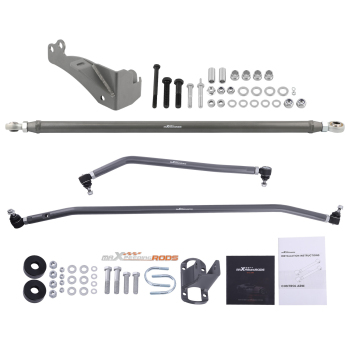 Adjustable Track Bar Drag Link Tie Rod Kit 0-4 Lift compatible for Dodge Ram 2500 3500 4x4