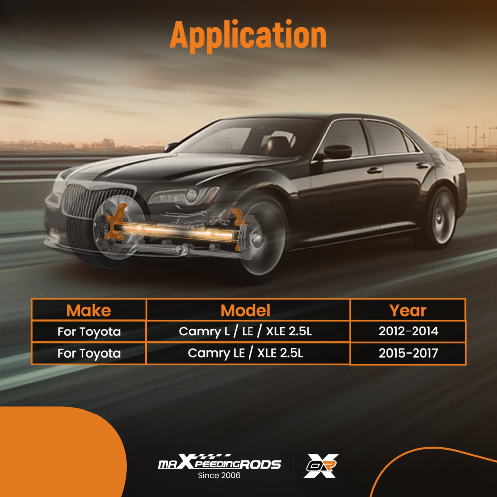 Front Left Steering Knuckle + Wheel Hub Bearing compatible for Toyota Camry KA686249 12-14