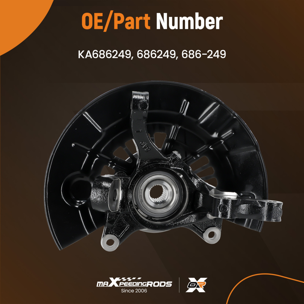 Front Left Steering Knuckle + Wheel Hub Bearing compatible for Toyota Camry KA686249 12-14