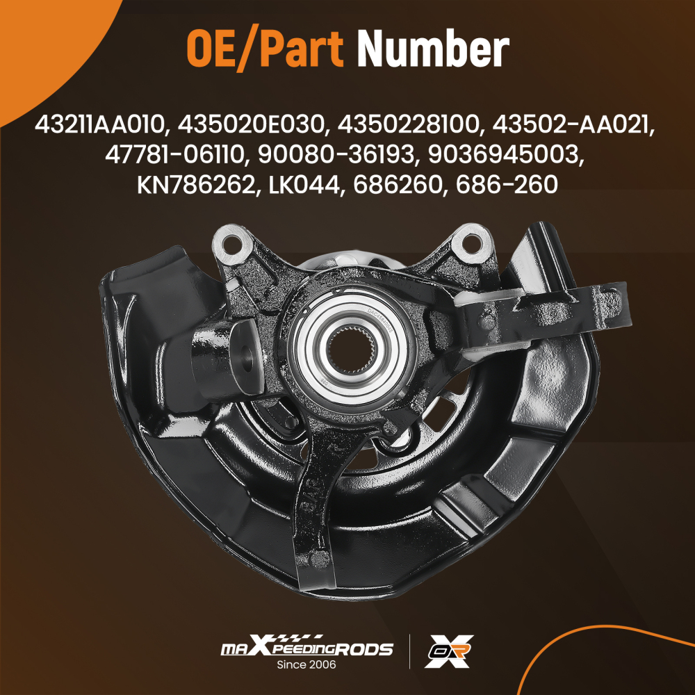 Front Right Steering Knuckle Wheel Hub Bearing compatible for Toyota Camry 2007 - 2009 3.5L