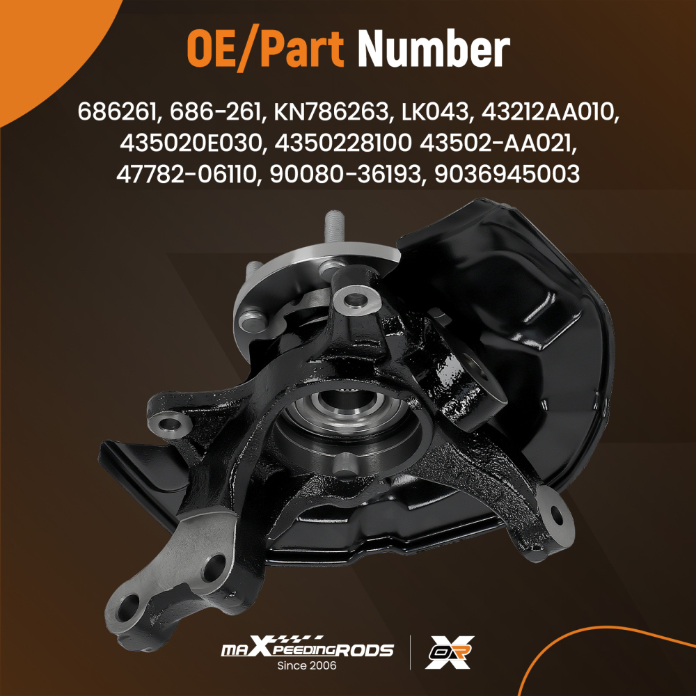 1x Front Steering KnuckleWheel Hub Bearing compatible for Lexus ES350 686261 07 - 2012