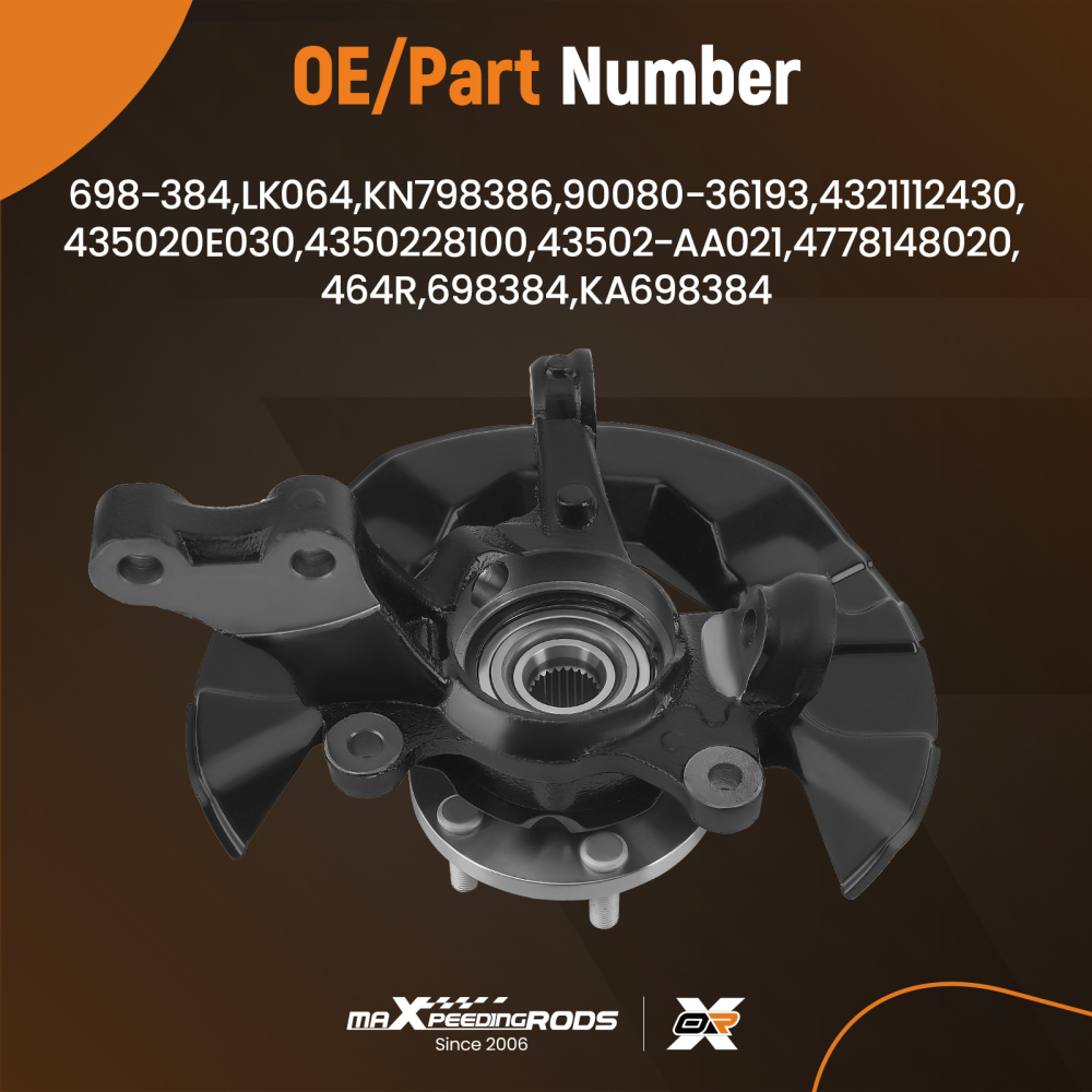 Front RH Steering Knuckle Wheel Hub Bearing compatible for Toyota Matrix 4-Wheel ABS 07-08
