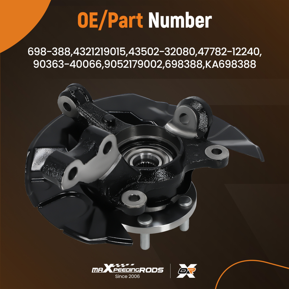 Front Wheel Bearing Hub Assembly with Knuckle RH compatible for Toyota Corolla 47782-12240