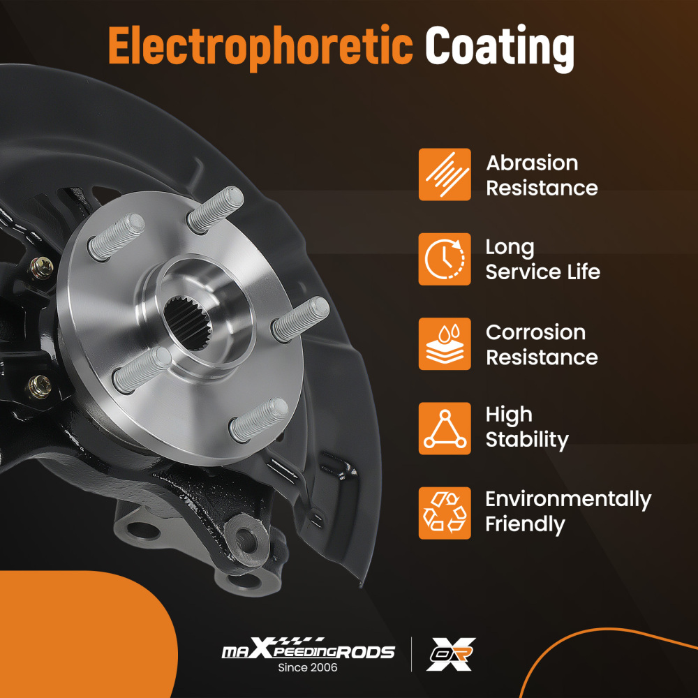 Front Left Steering Knuckle+Wheel Hub Bearing compatible for Toyota Corolla 4321219015
