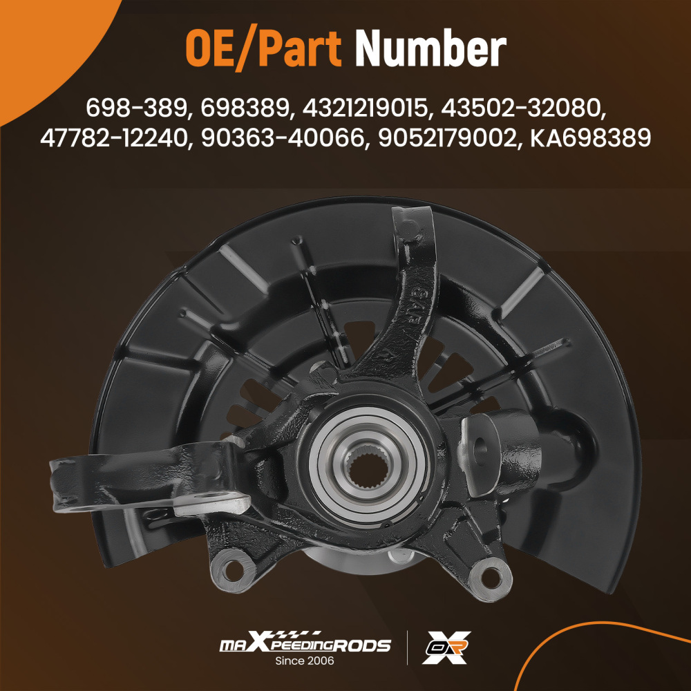 Front Left Steering Knuckle+Wheel Hub Bearing compatible for Toyota Corolla 4321219015