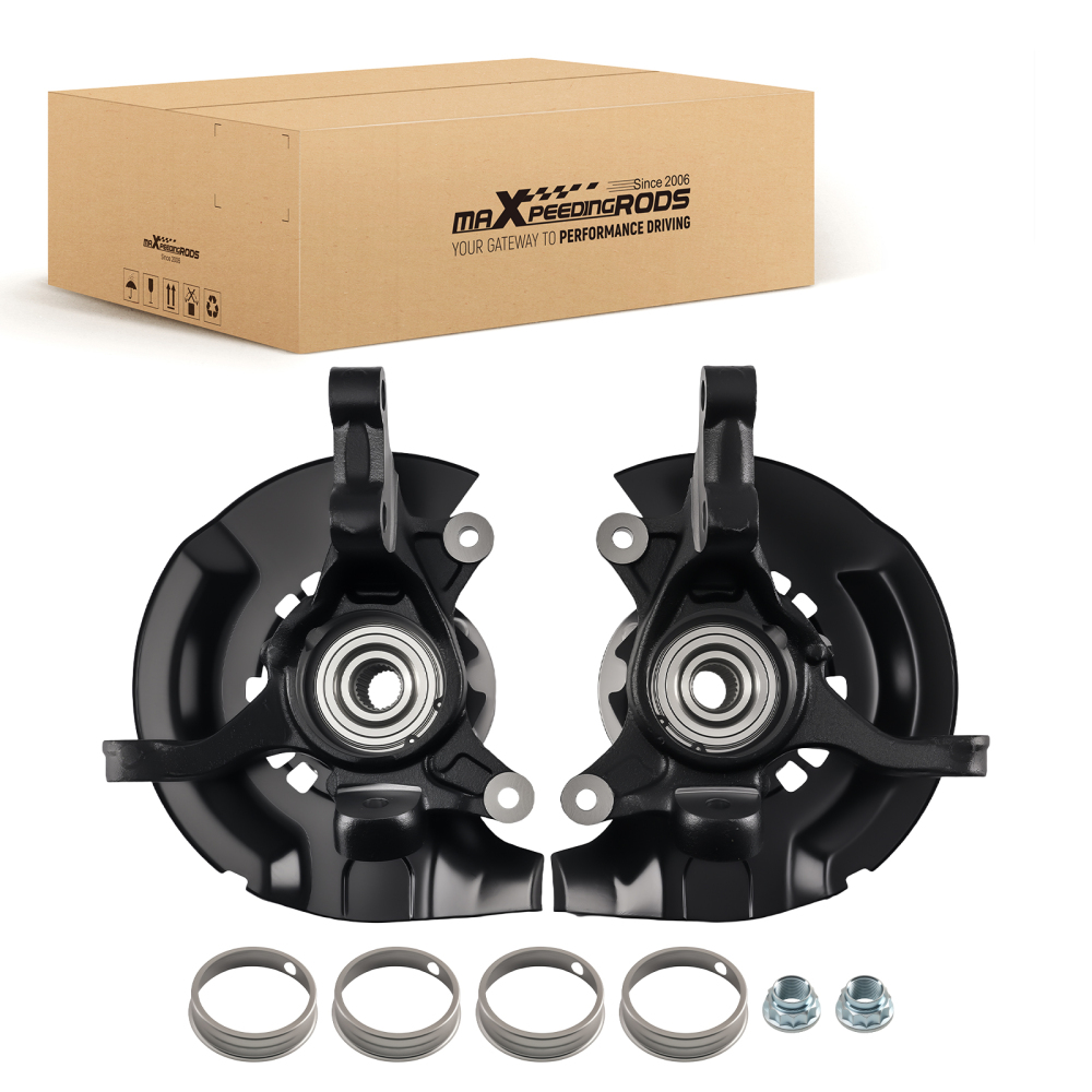 Pair Front Steering Knuckles+Wheel Hub Bearings compatible for Toyota Camry 698398 2004-06