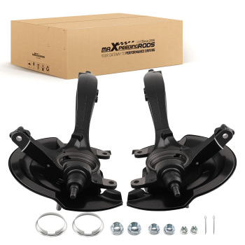 Pair Front LH RH Wheel Bearing Hub w/ Knuckle compatible for Honda Accord 2.4L 2003-2007