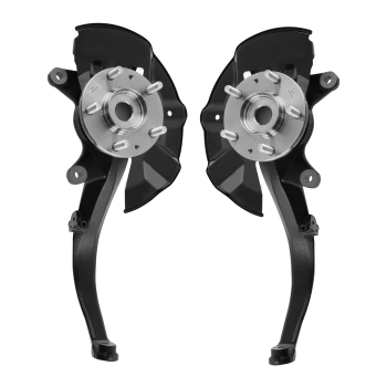 Front Wheel BearingHub Assembly w/Knuckle Black Pair compatible for Ford Mercury Lincoln