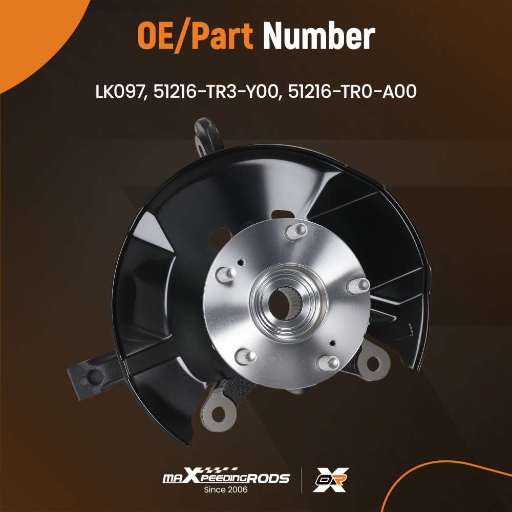 Front Axle Knuckle Assembly Set compatible for Honda Civic L4 1.5/1.8L 2012 51216-TR3-Y00