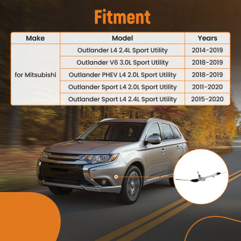 Power Steering RackPinion Assembly compatible for Mitsubishi Outlander Sport 2.0 2.4 11-20