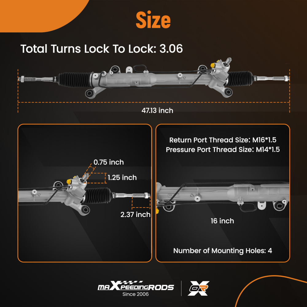 Power Steering Rack And Pinion compatible for Ford Edge 2007-2014 compatible for Lincoln MKX 2007-2015