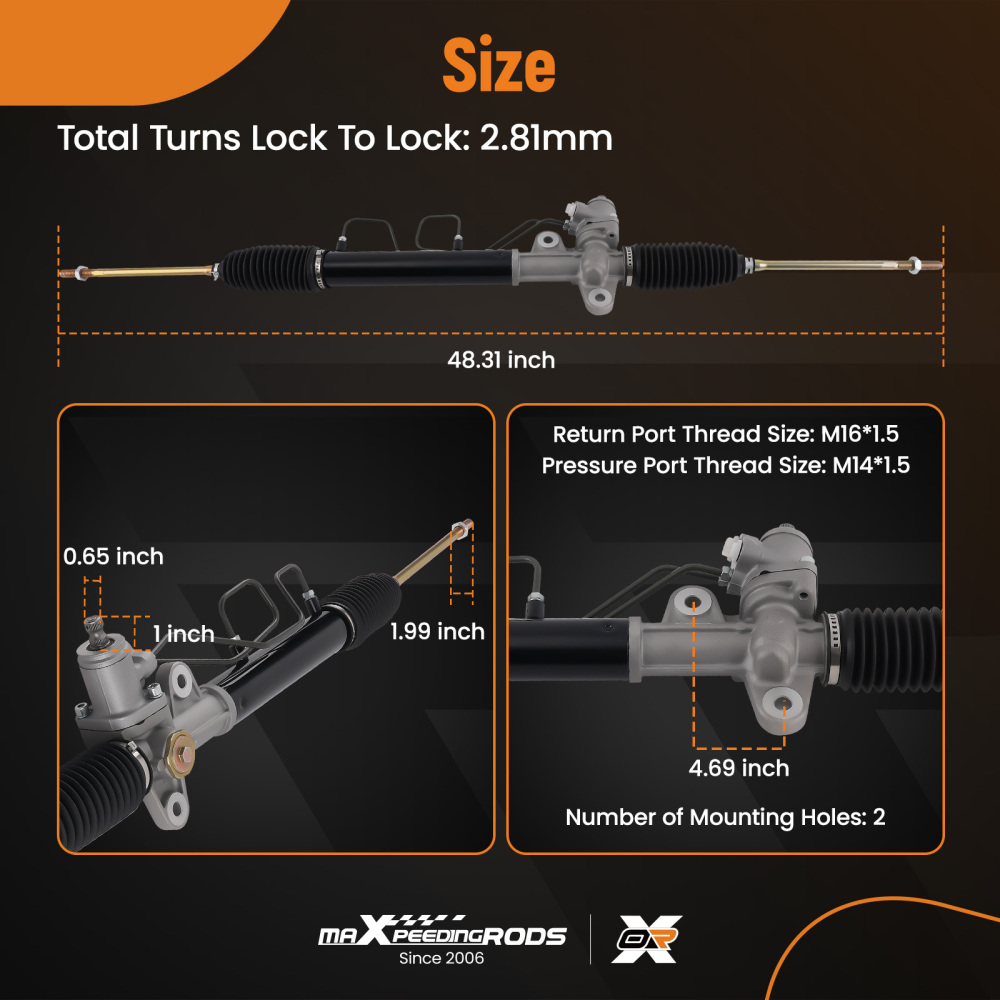 Power Steering Rack and Pinion Assembly compatible for Kia Spectra 2.0L I4 Sedan 2004-2009