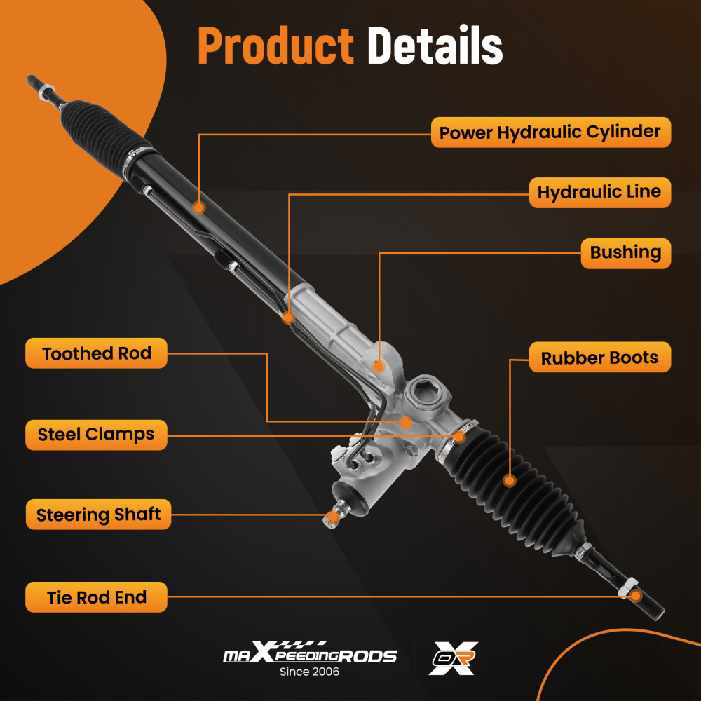 Complete Power Steering Rack and Pinion compatible for Hyundai Santa Fe GL GLS SE 07-09